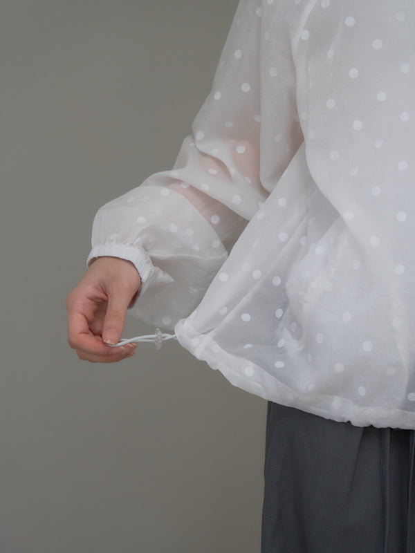 dot sheer hoodie