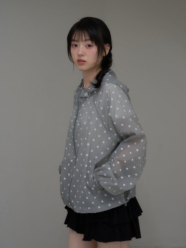 dot sheer hoodie