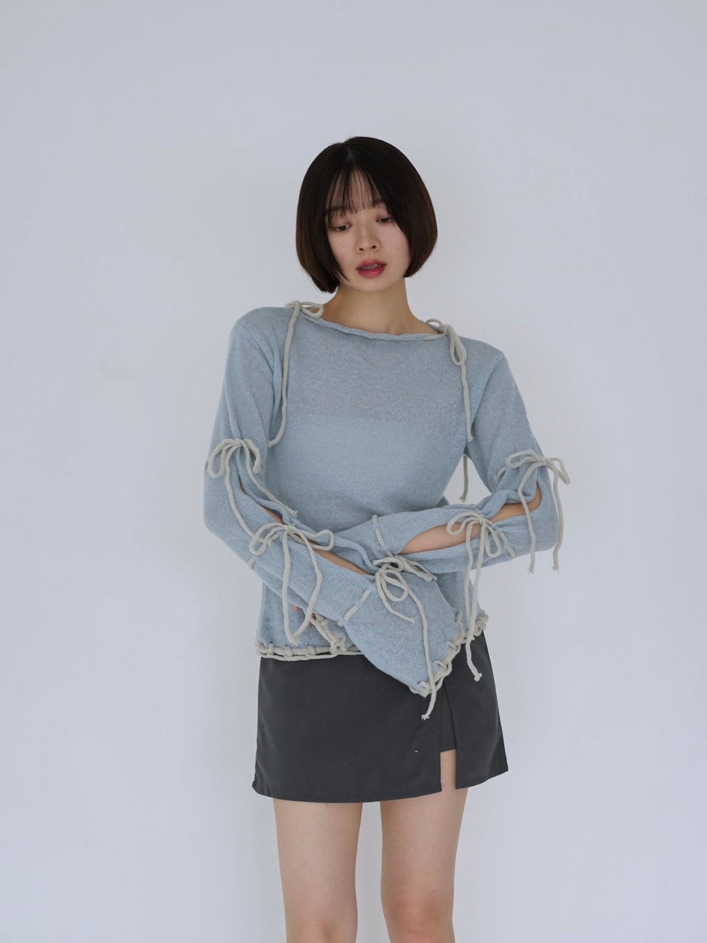 ribbon detail knit top