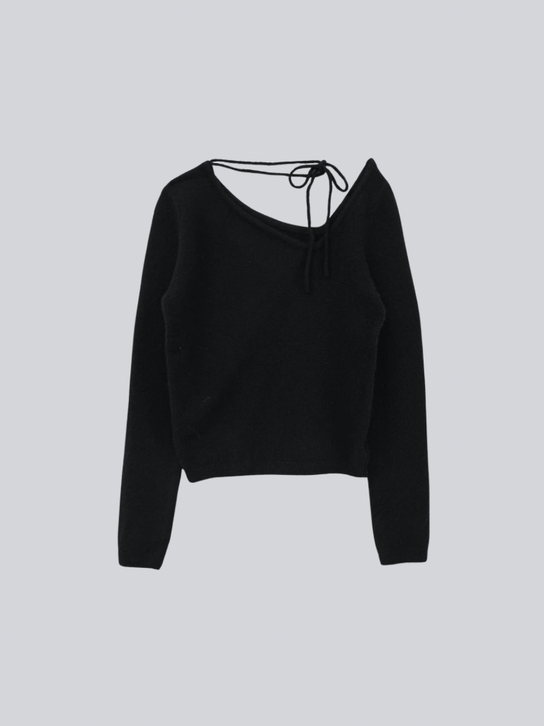 ribbon choker knit top