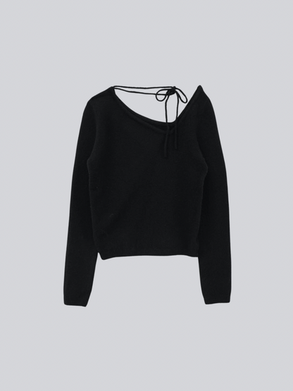 ribbon choker knit top