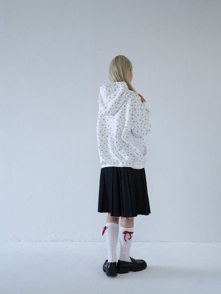 【 10月上旬発送予定 】tiny floral frill hoodie