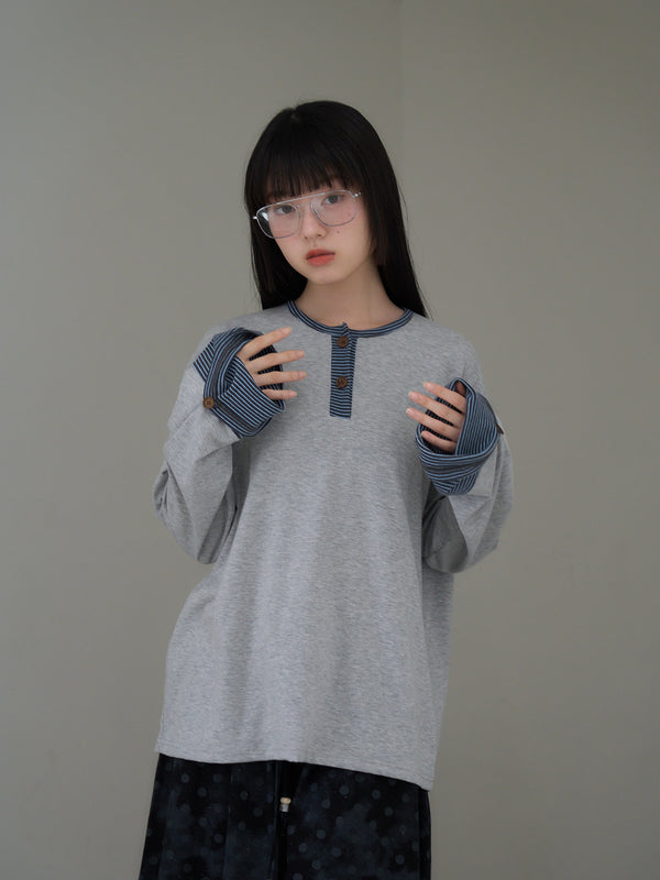 border henley long sleeve tee
