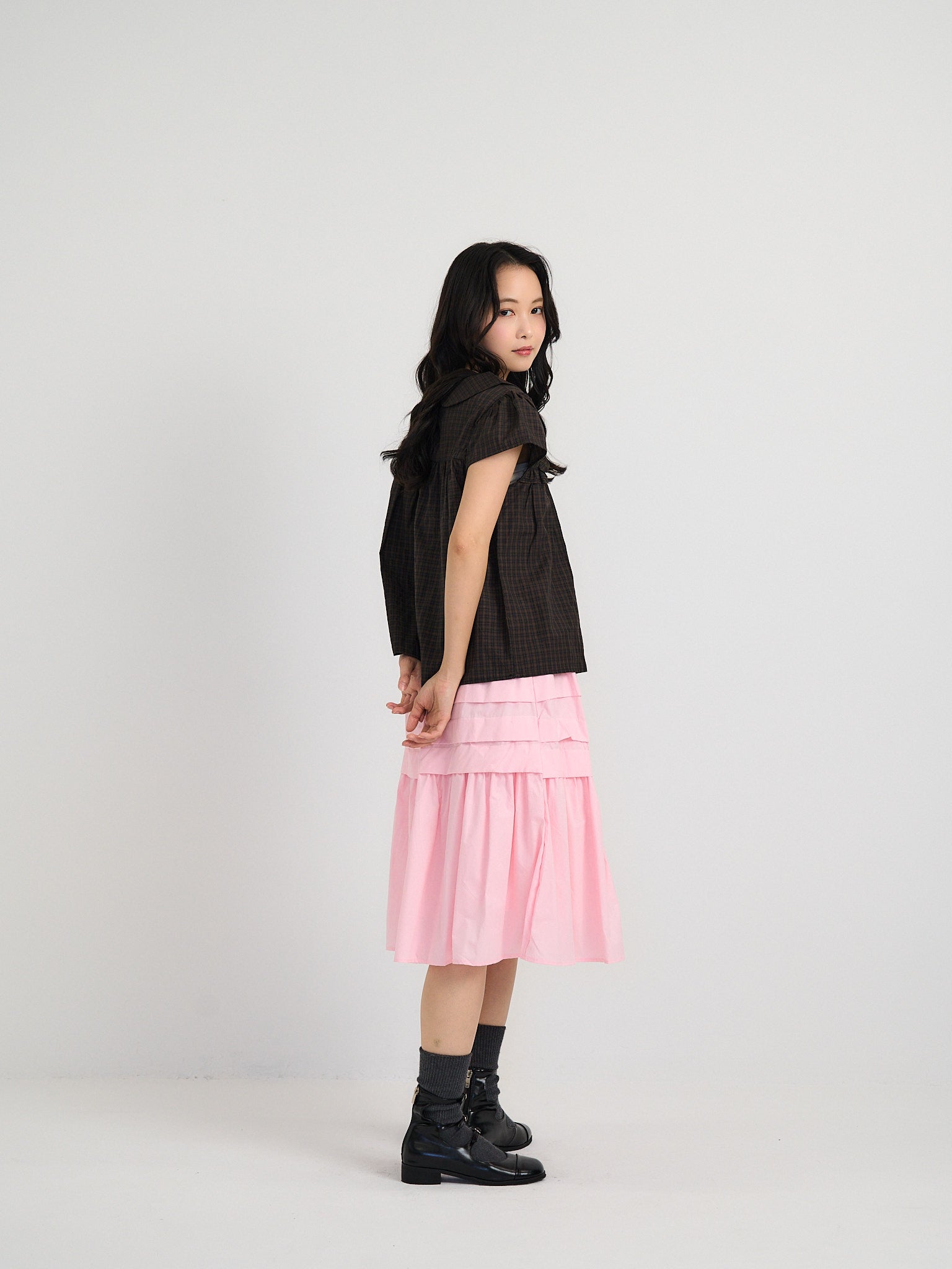 ⭐️【ダンスクイーン】【新品】ティアードスカート2931 tiered pleated midi skirt｜ティアードフレアスカート｜uenui – Uenui