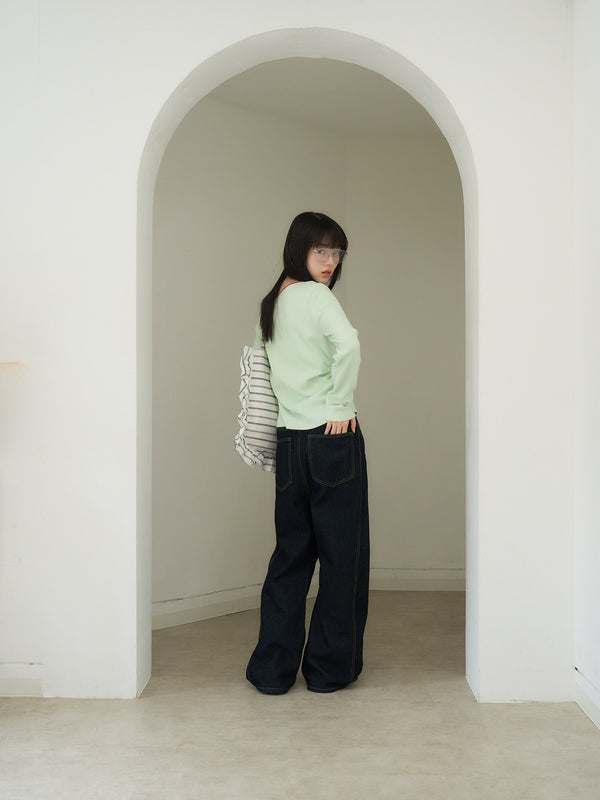 colorblock asymmetry shoulder knit