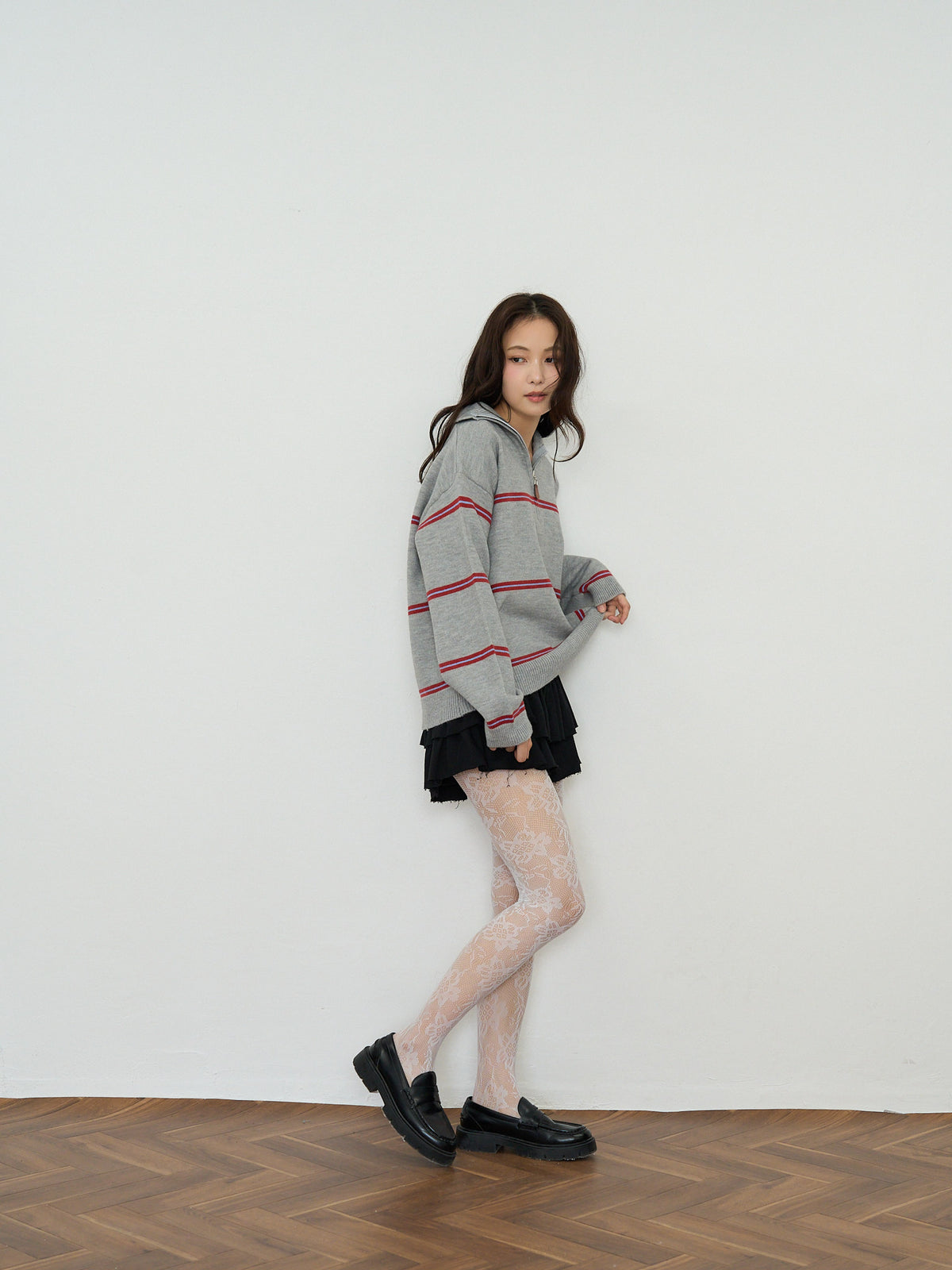 border half zip knit