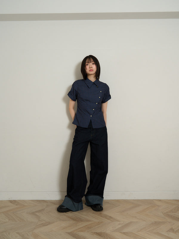wide leg denim pants