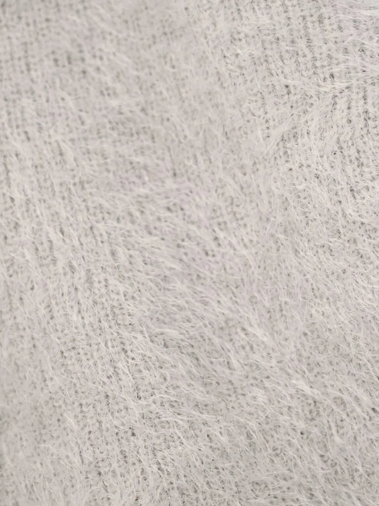 shaggy knit sailor cardigan