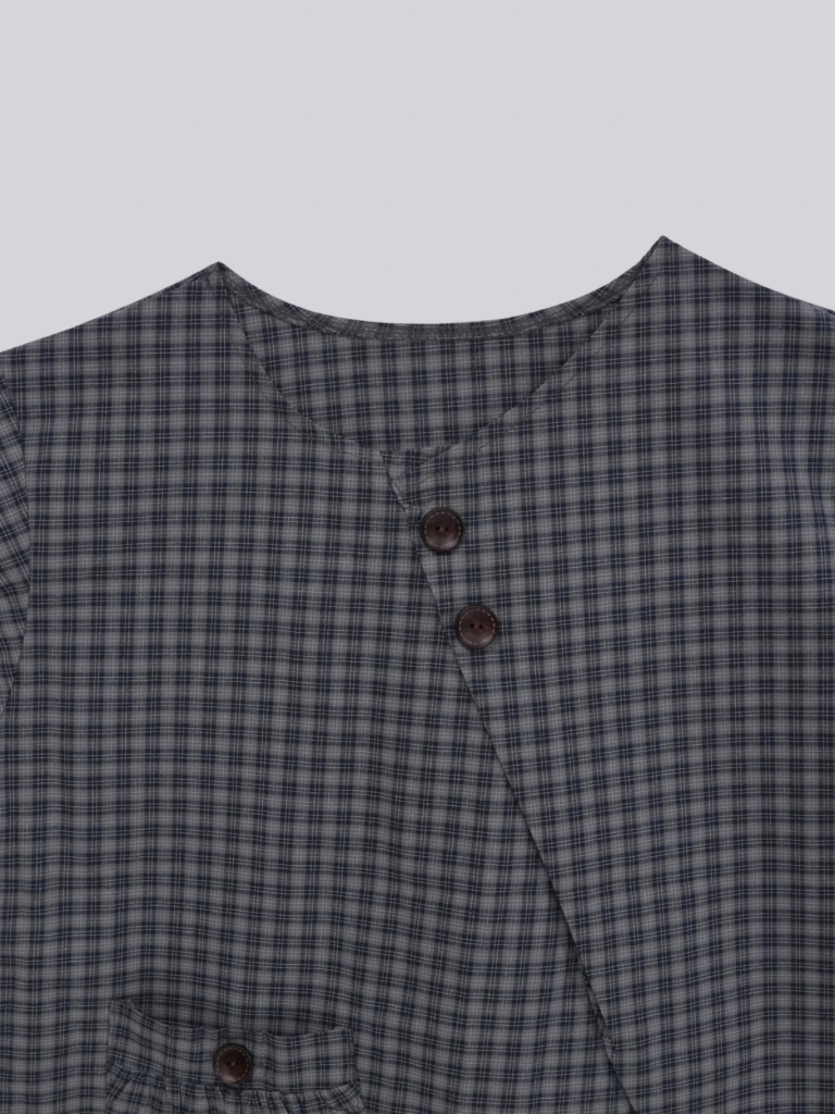 asymmetry check blouse