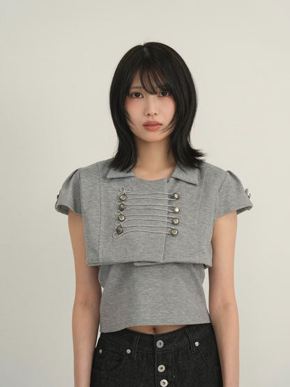 double button short jacket