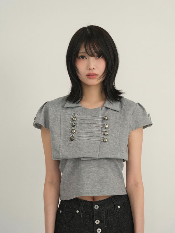 double button short jacket