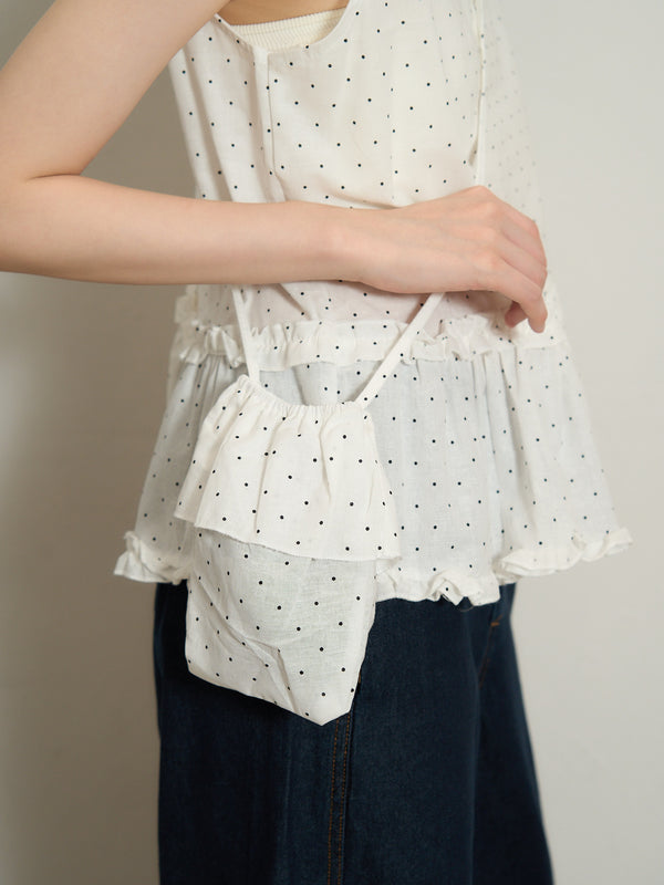 dot sleeveless blouse set