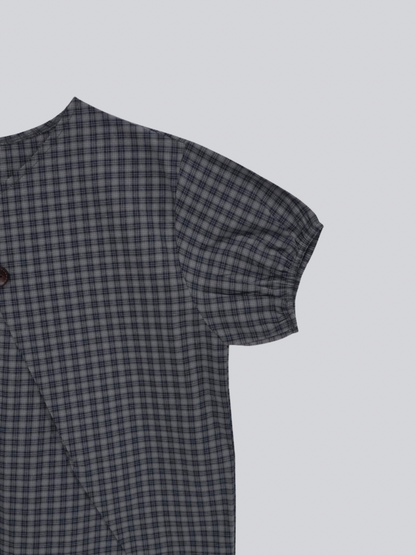 asymmetry check blouse