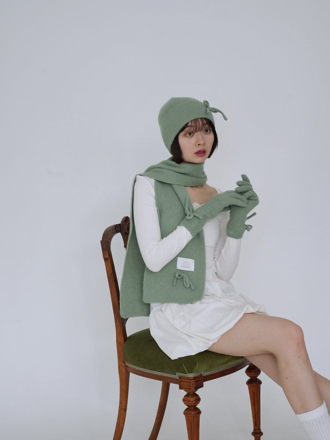 【8月26日発送予定】ribbon knit 3piece set
