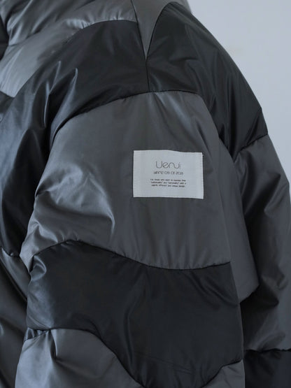 wave bicolor down jacket
