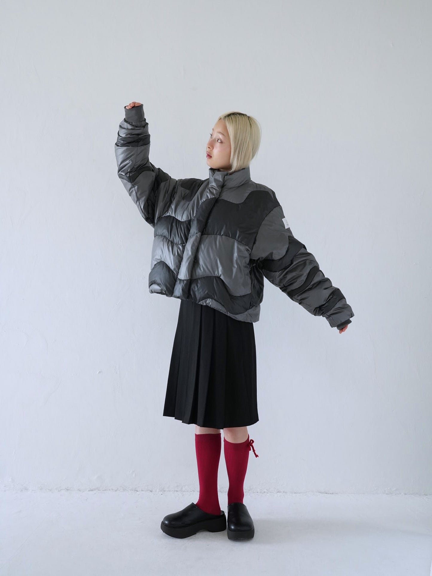 wave bicolor down jacket