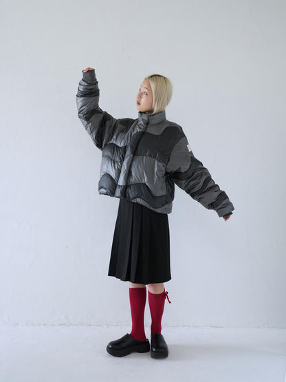 wave bicolor down jacket