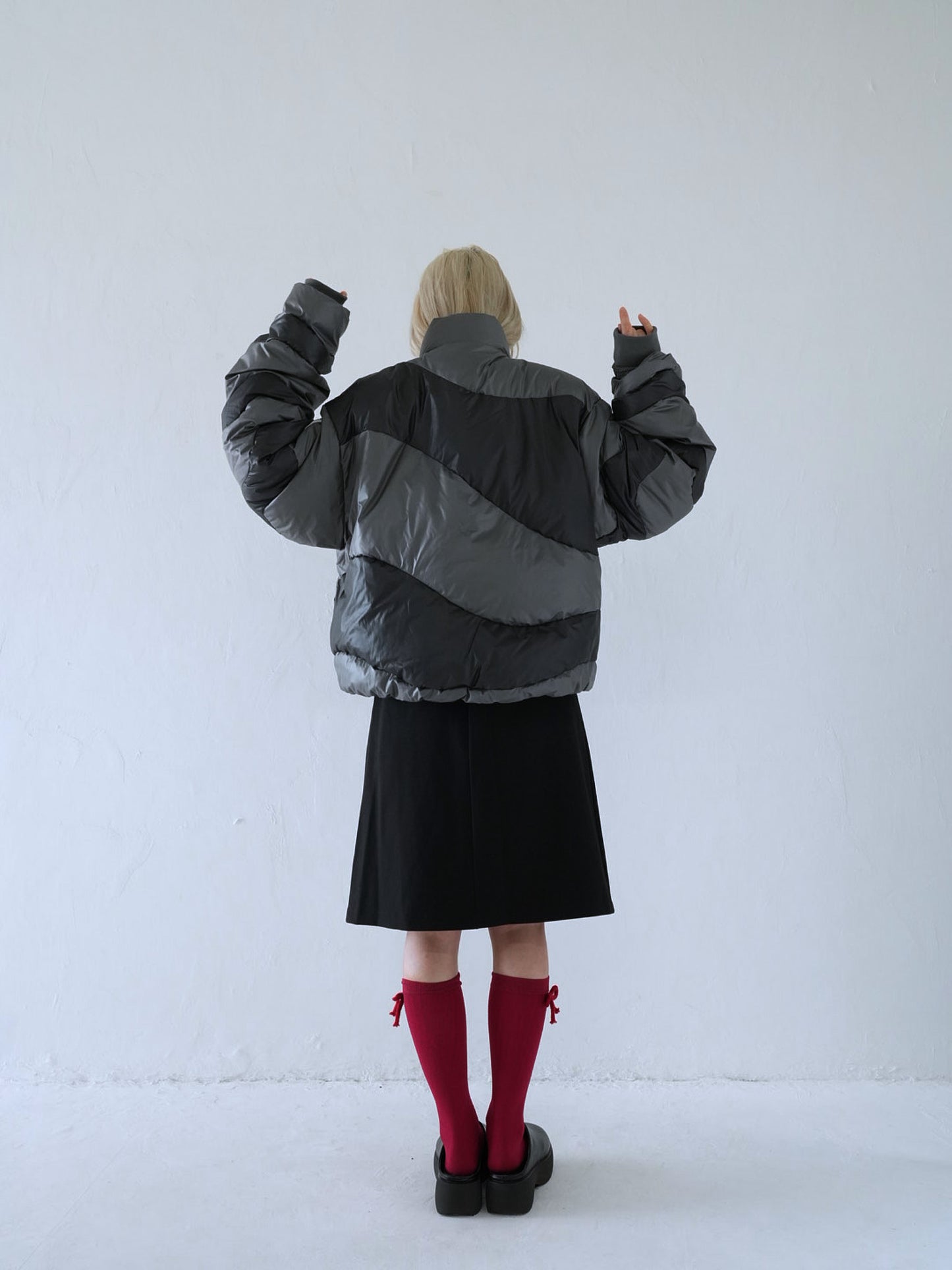 wave bicolor down jacket