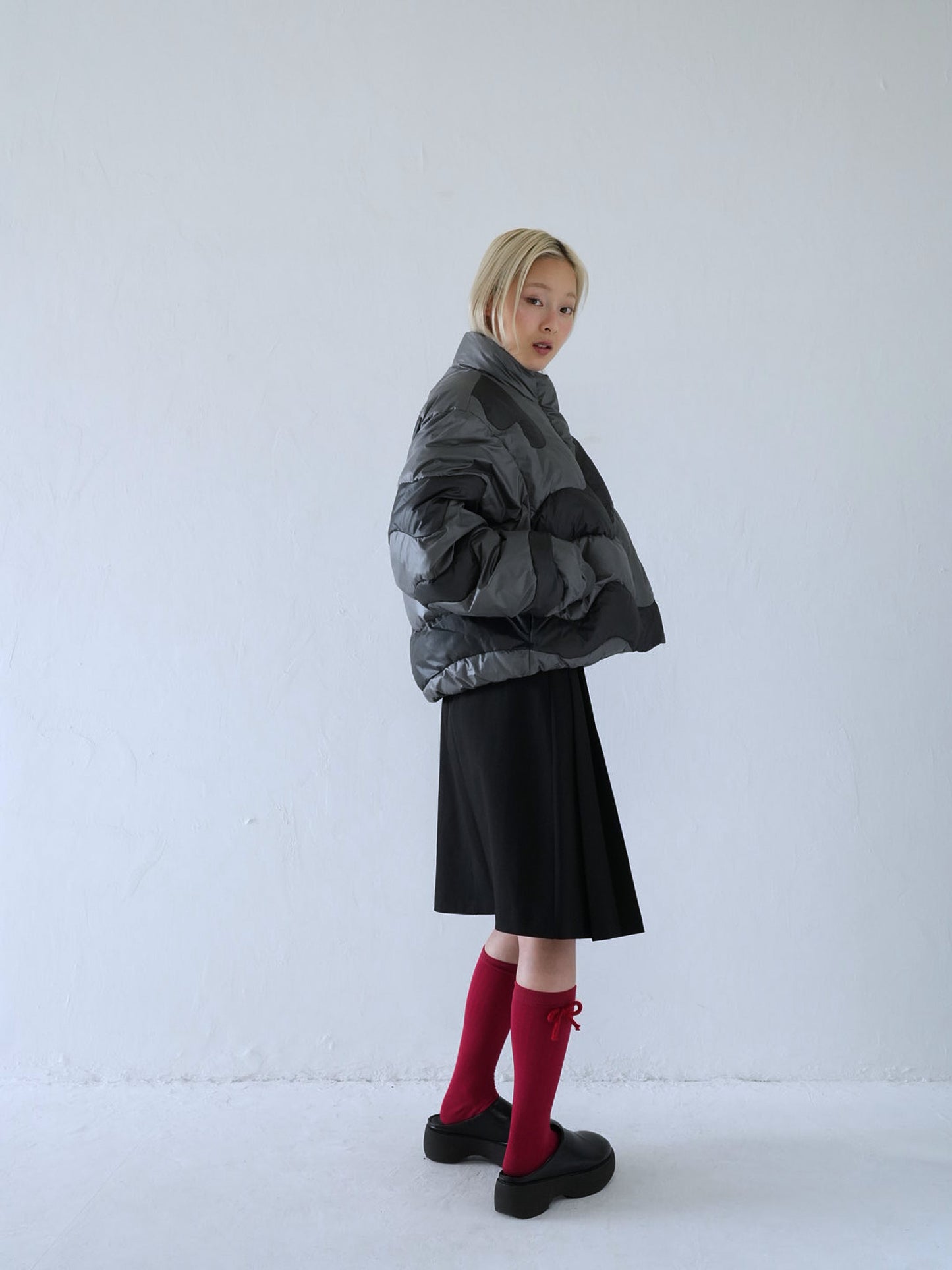 wave bicolor down jacket