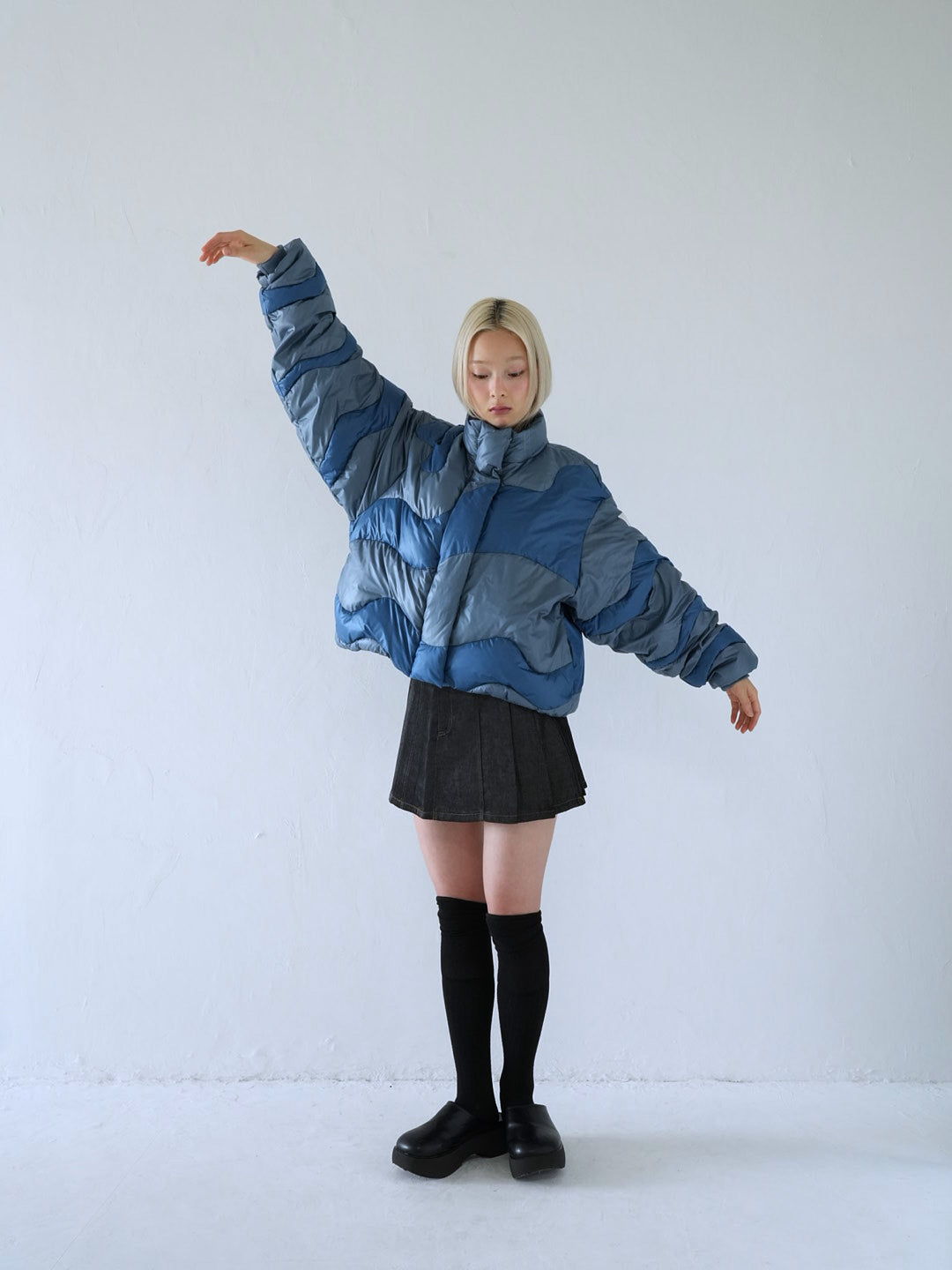 【 11月上旬発送予定 】wave bicolor down jacket