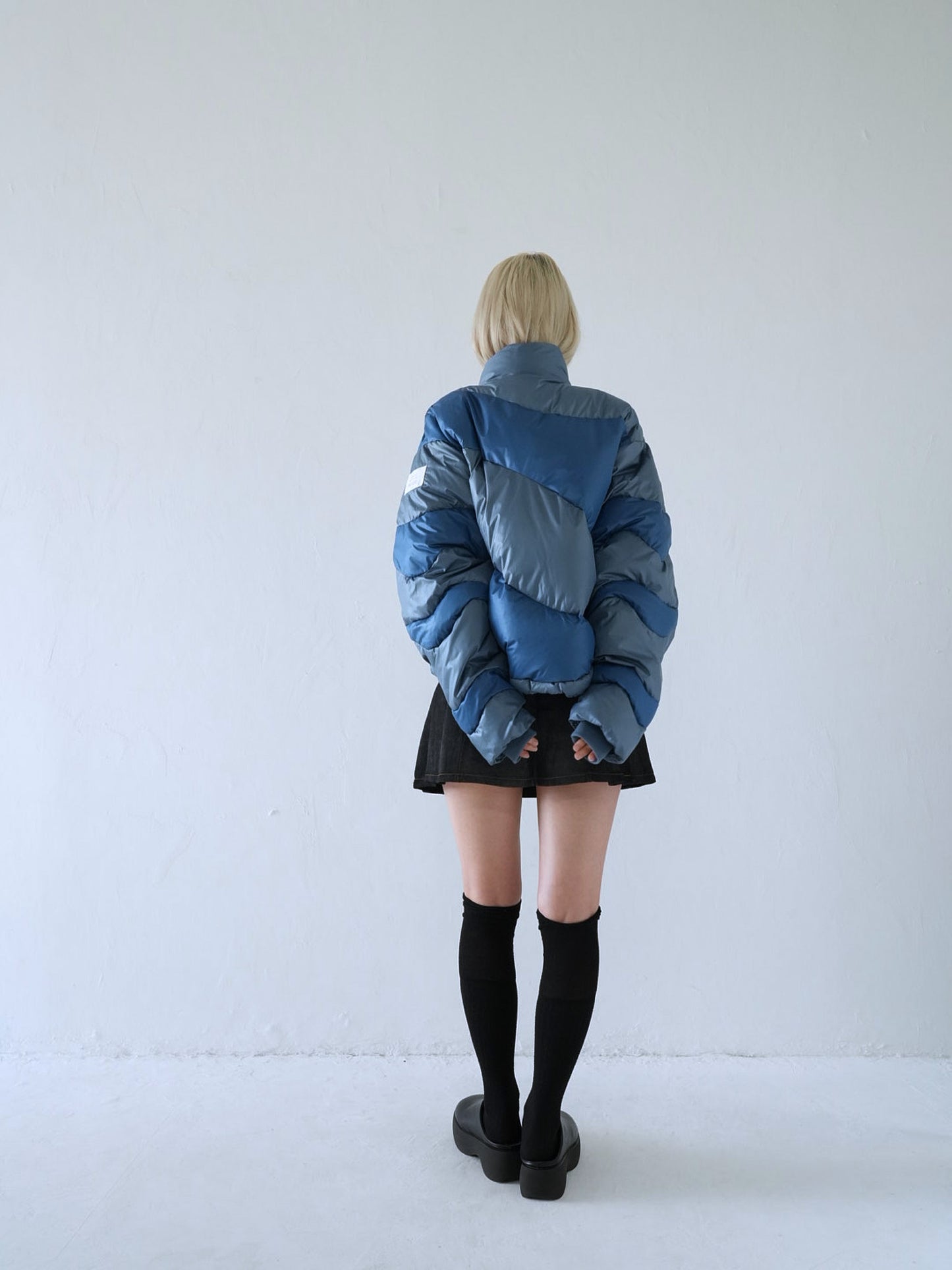 wave bicolor down jacket
