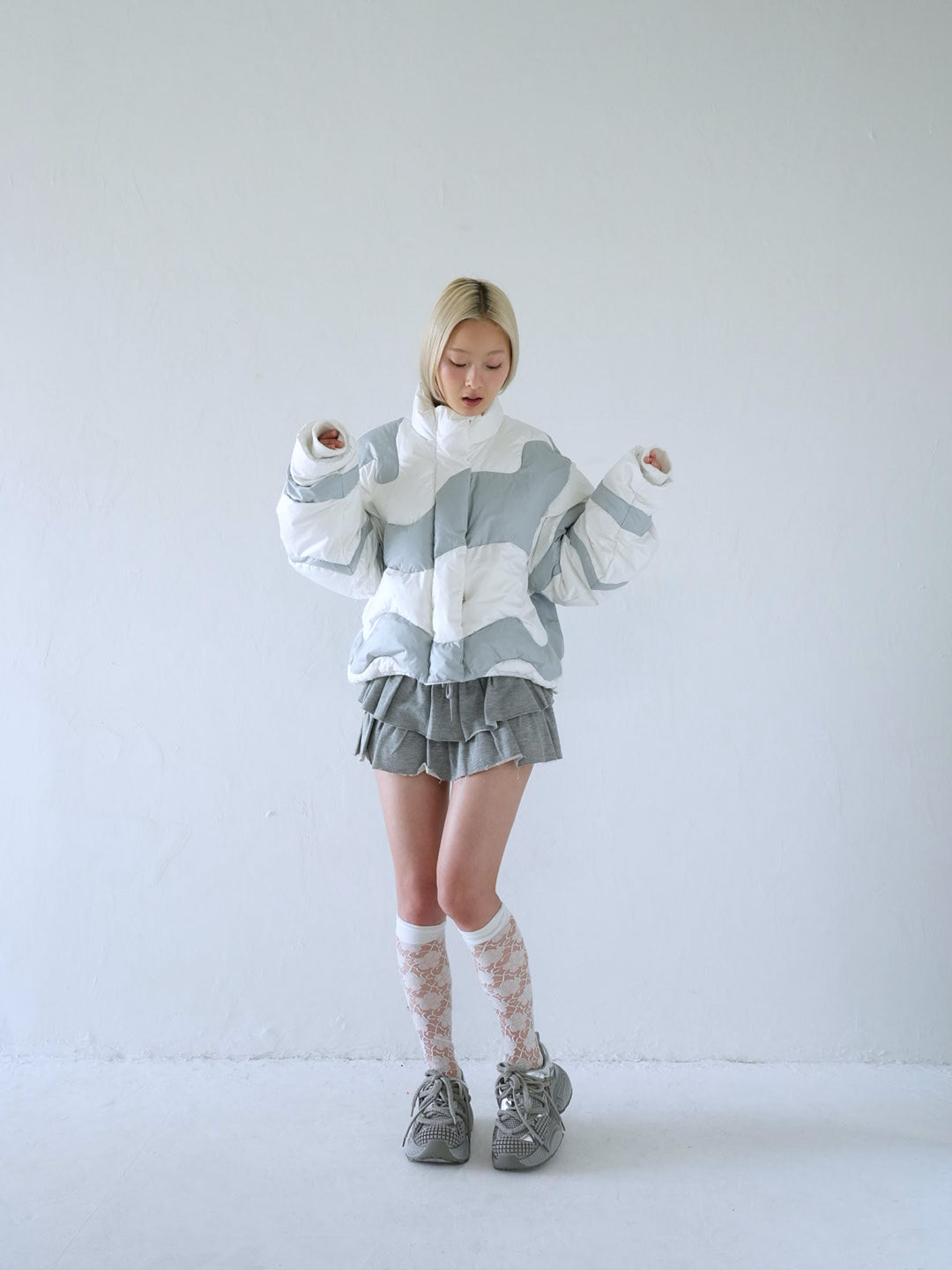 【 11月上旬発送予定 】wave bicolor down jacket
