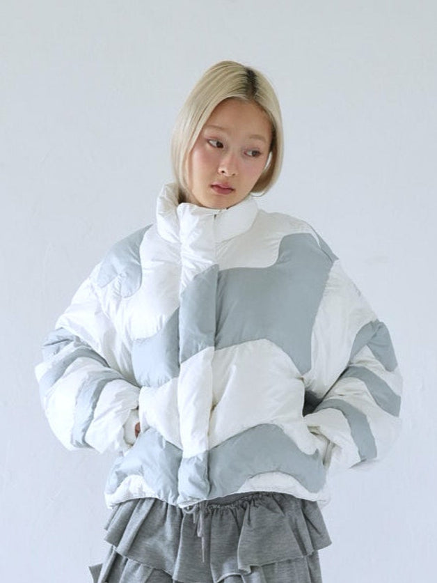 【 11月上旬発送予定 】wave bicolor down jacket
