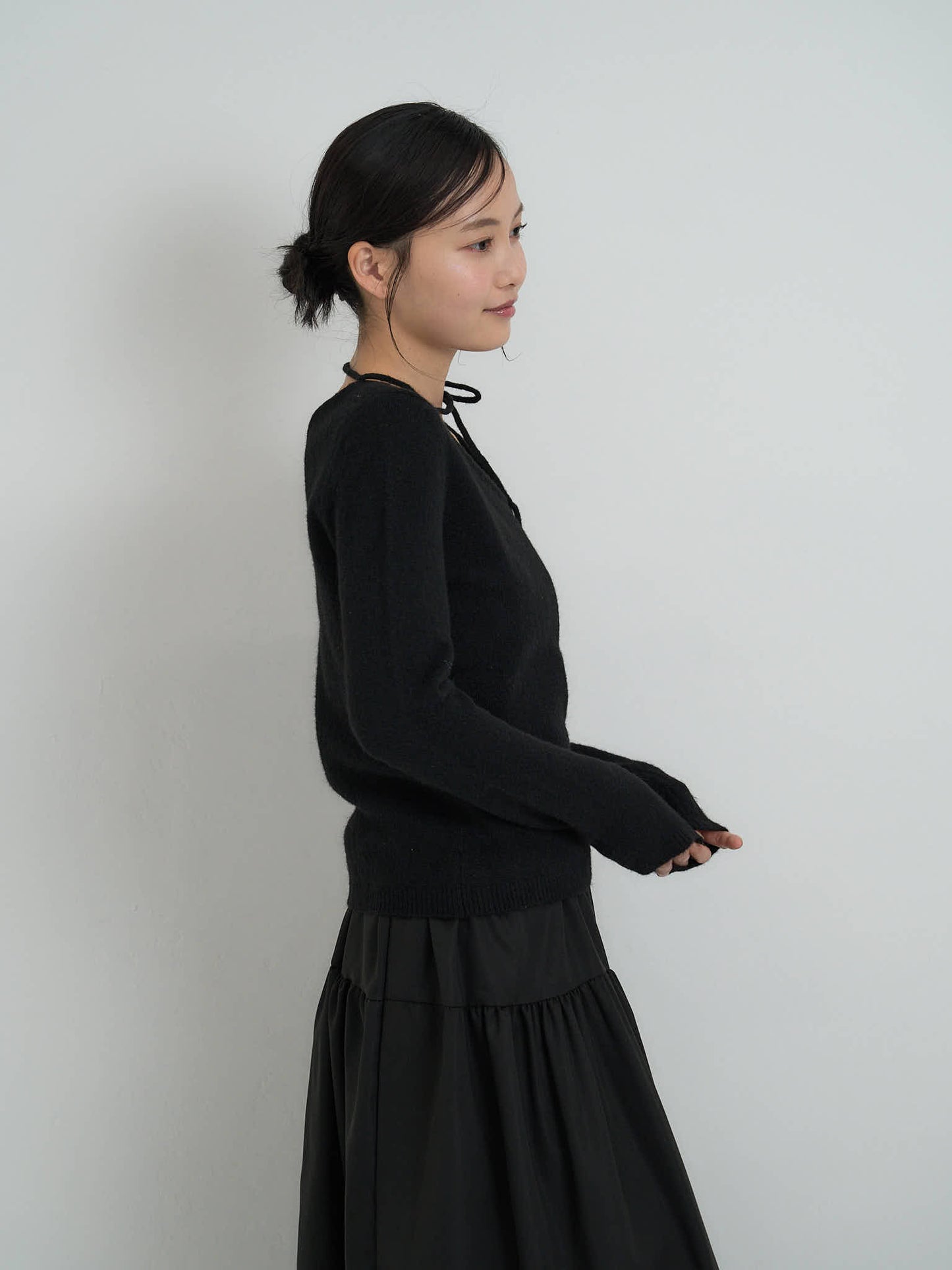 ribbon choker knit top