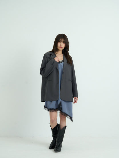 diagonal back slit jacket