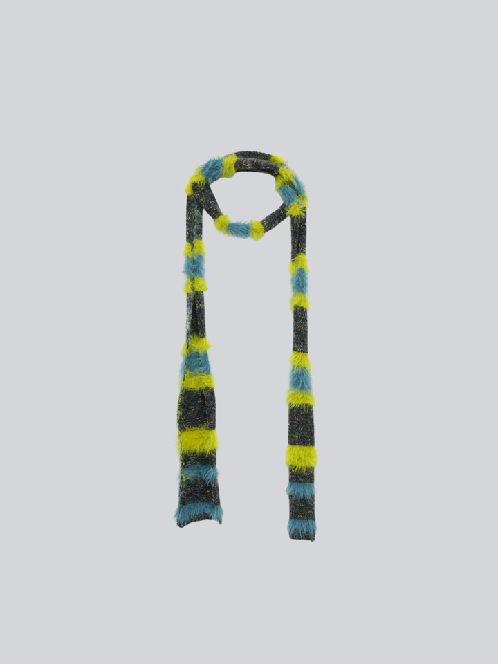 furry stripe knit muffler 【 11/6 19:00 発売予定 】