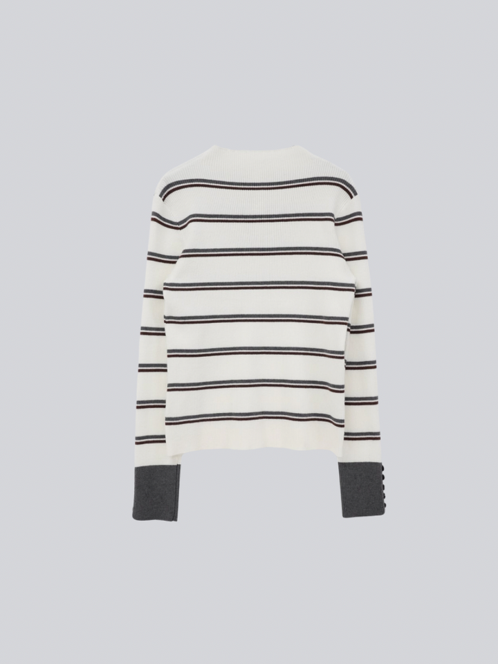 border rib knit  top