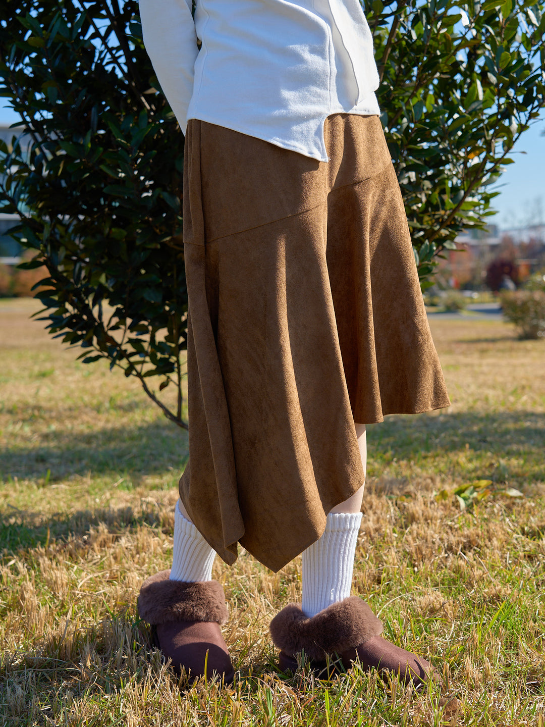 suede asym skirt
