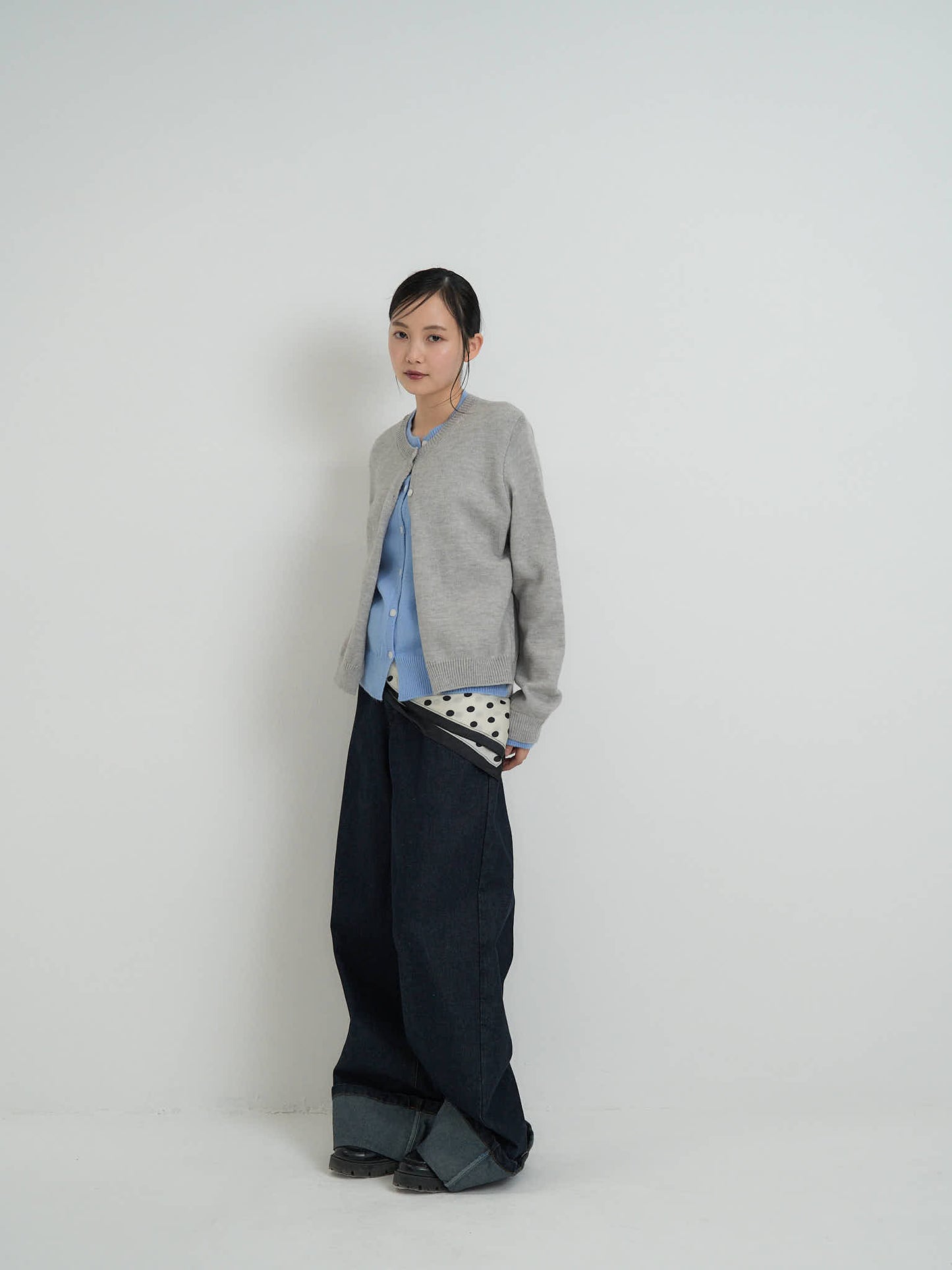 layered knit cardigan
