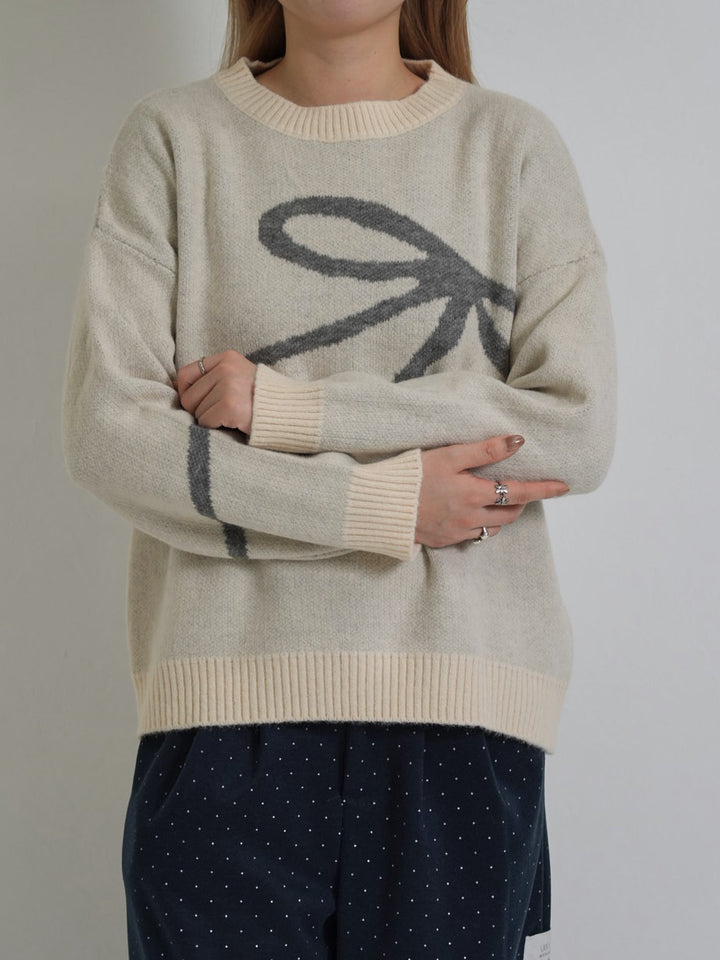 flow diagonally ribbon knit