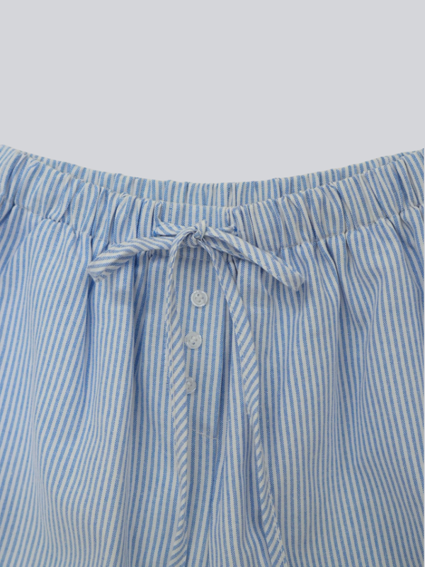 lace hem stripe shorts