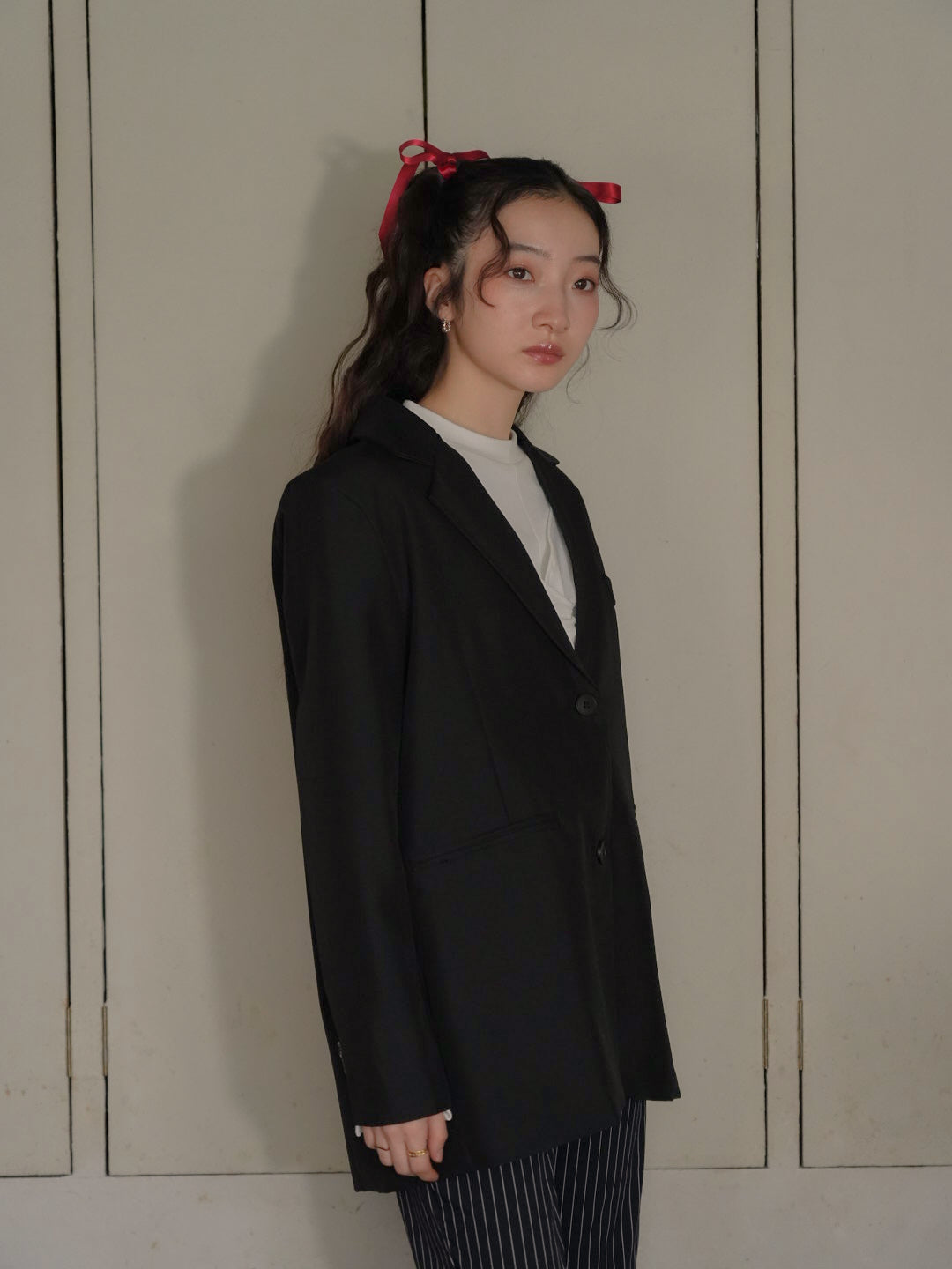 diagonal back slit jacket