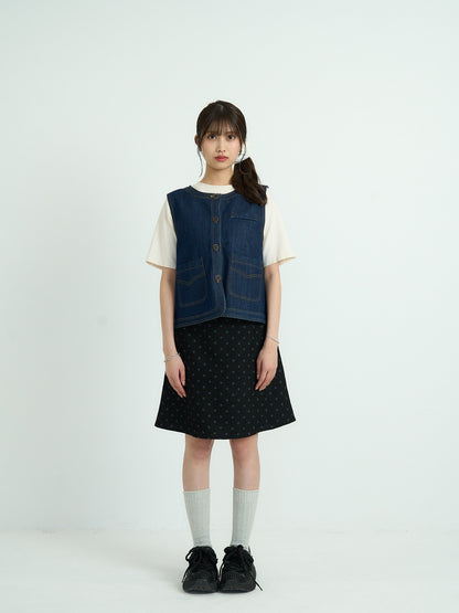 polka dot  midi skirt
