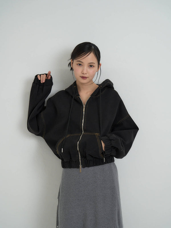 クロップド ジップパーカー 大人カジュアル レディース Uenui