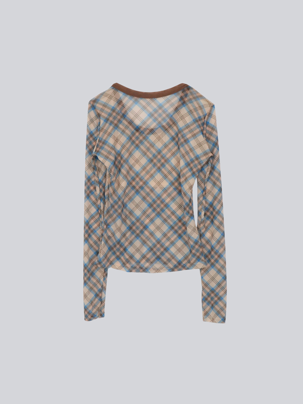 check slim long sleeve tee