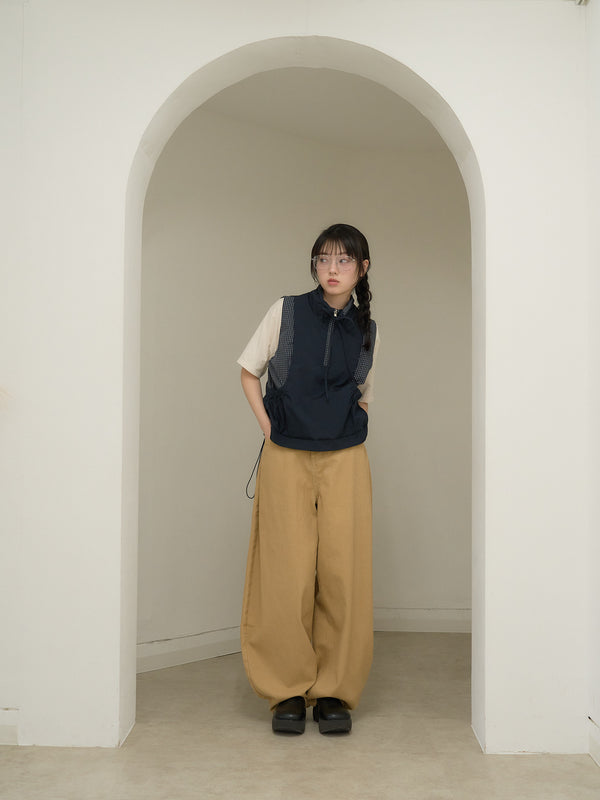 check vest & skirt set