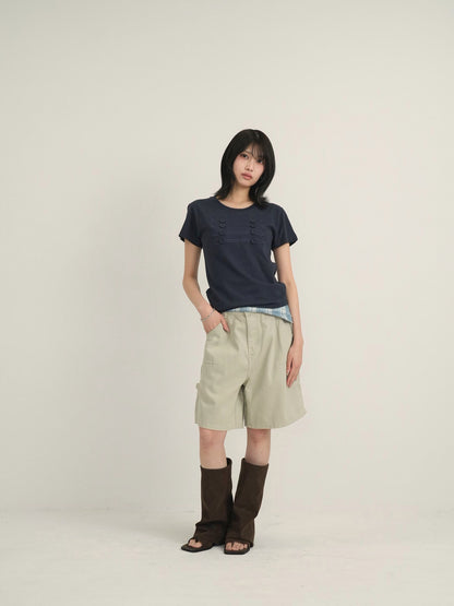 waist check cargo half pants