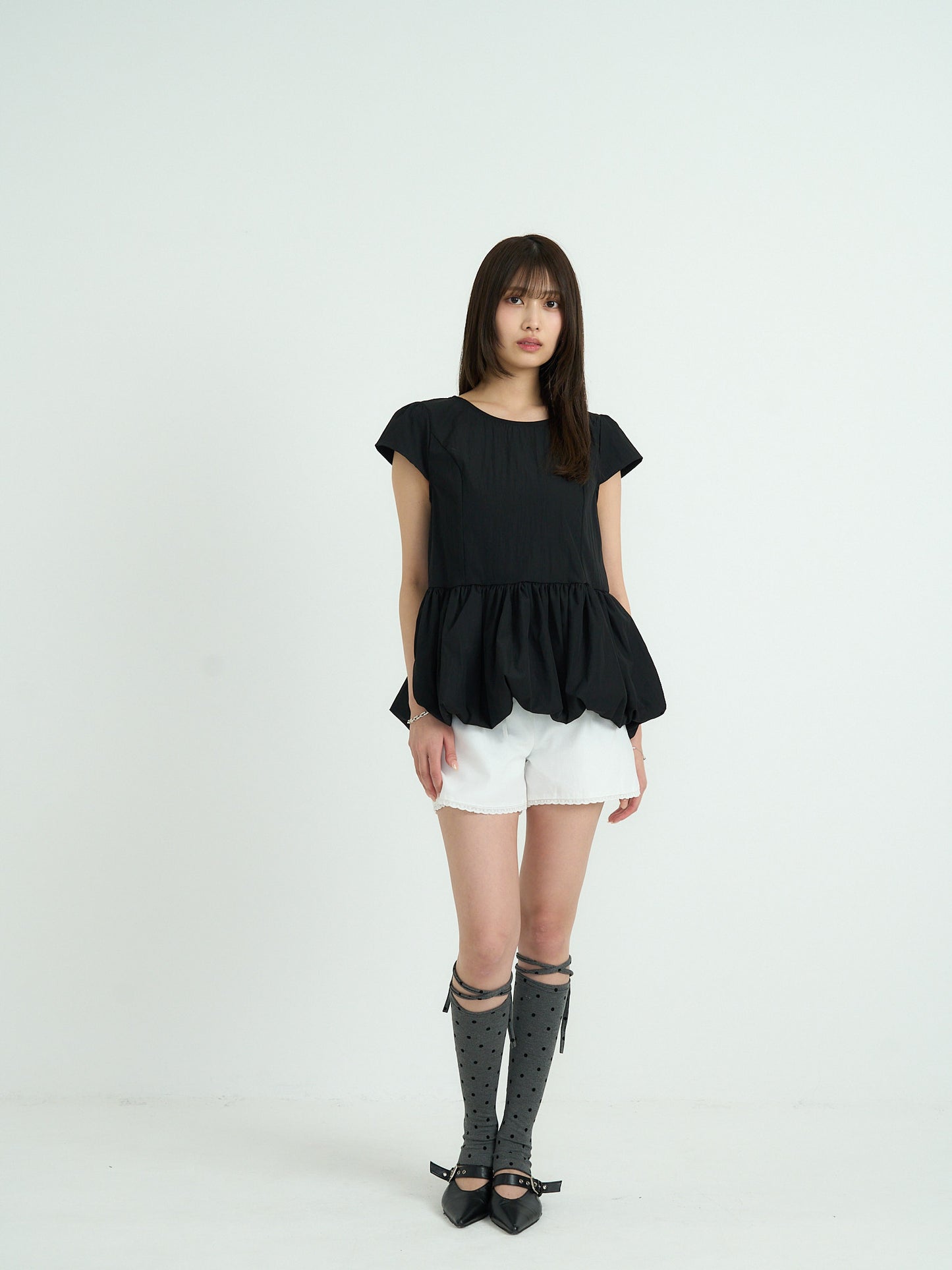 polka dot lace-up leg warmers