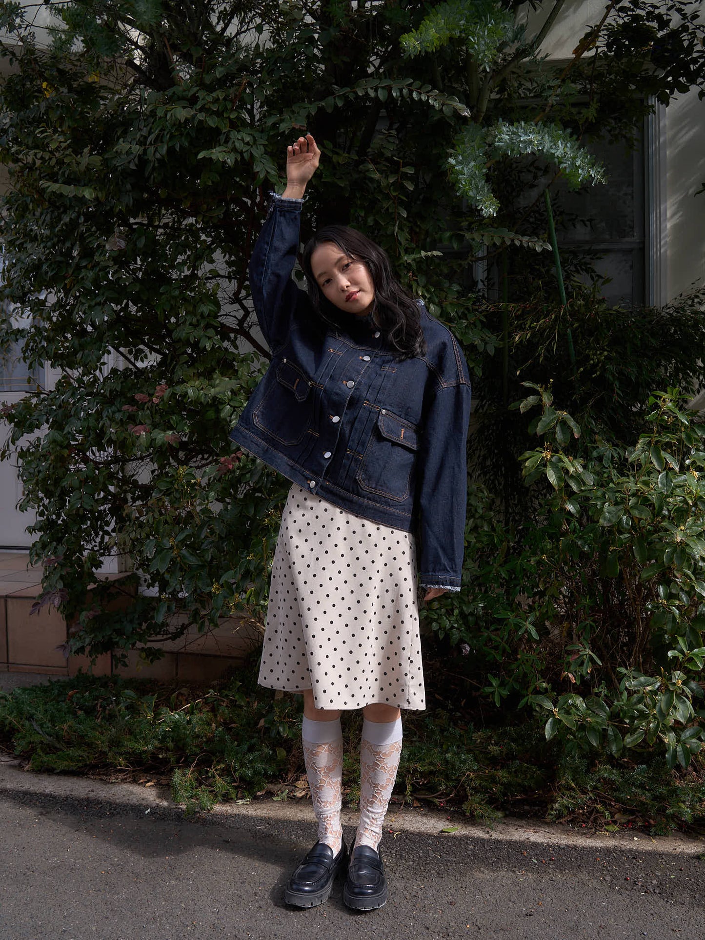 polka dot  midi skirt