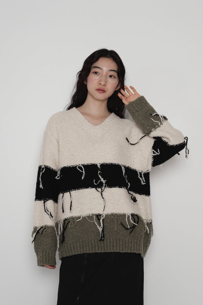 border fringe knit
