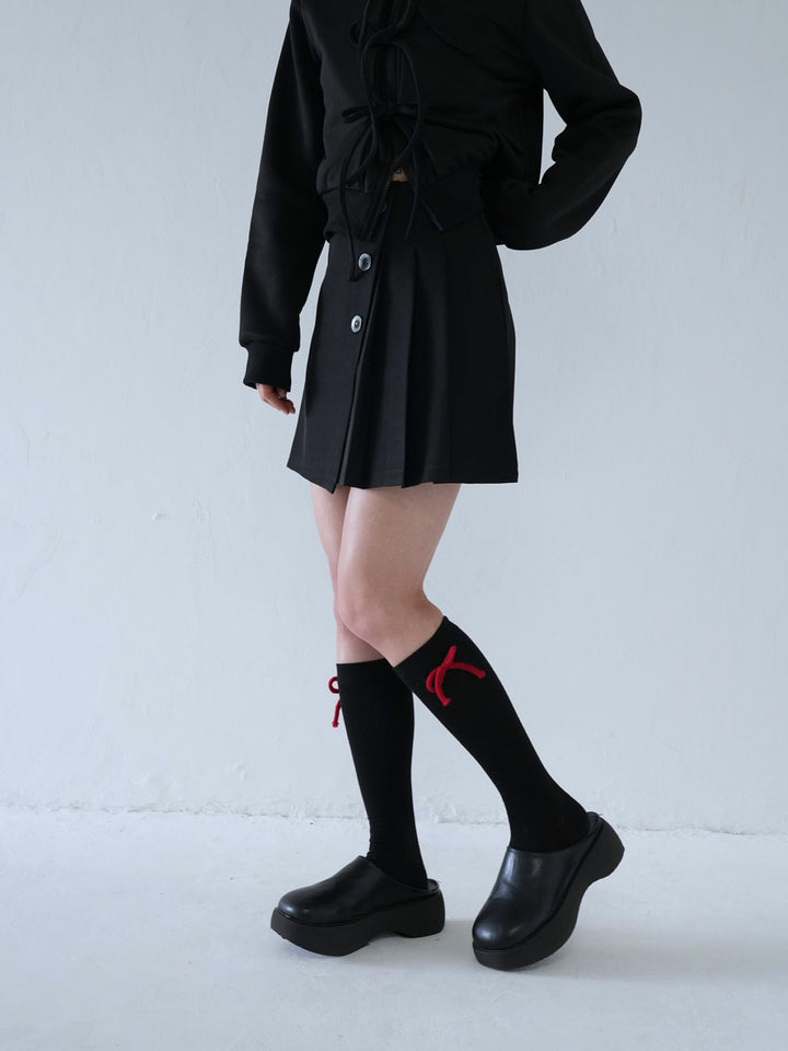 【 10月上旬発送予定 】knee-high ribbon socks