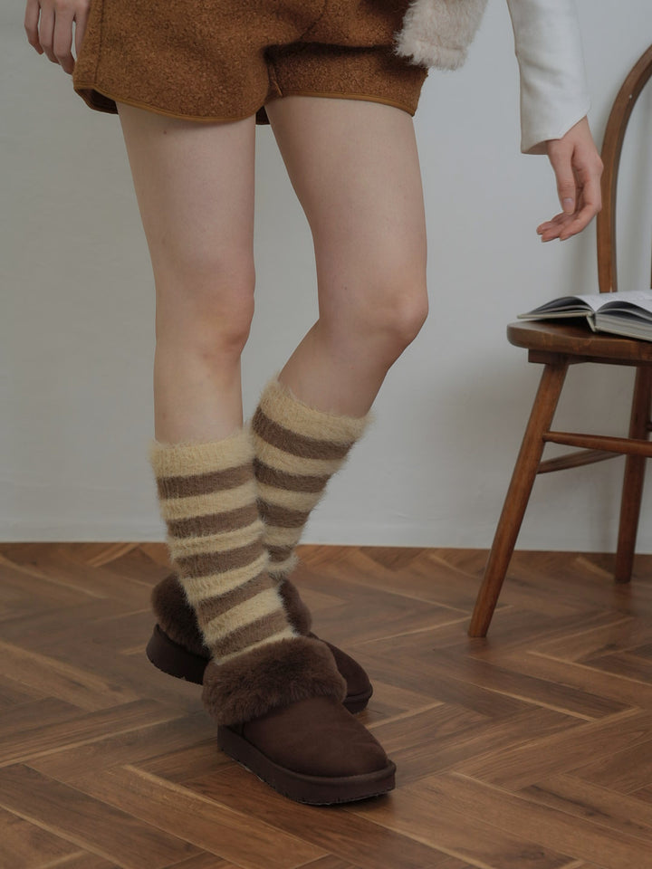 border knit leg warmer