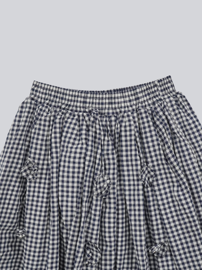 navy check skirt