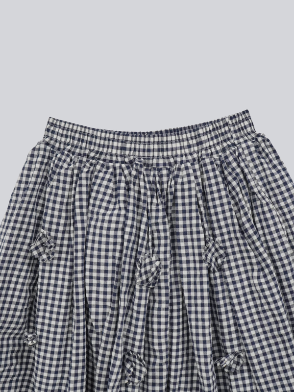 navy check skirt