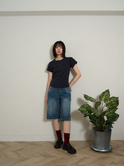 denim bermuda pants