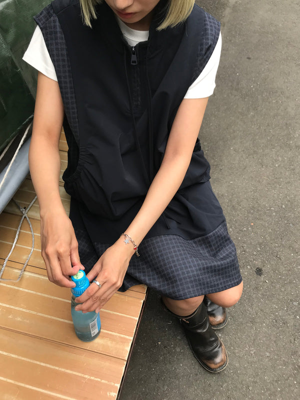check vest & skirt set